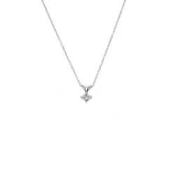 Princess Cut Diamond Pendant, ⅜ Carat Total Weight, 14K White Gold