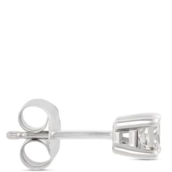 Princess Cut Diamond Studs, 14K White Gold