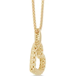Quilted Heart Toscano Pendant Necklace in 14K Yellow Gold