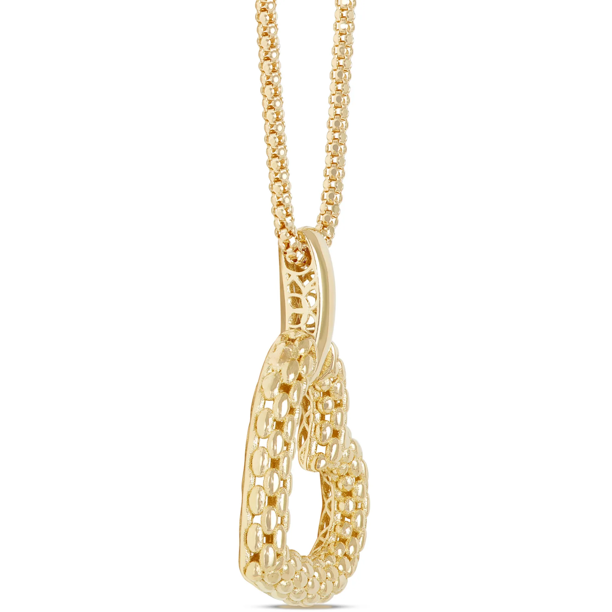 Quilted Heart Toscano Pendant Necklace in 14K Yellow Gold