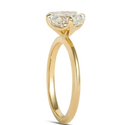 Radiant Cut Solitaire Diamond Engagement Ring, 18K Yellow Gold Size 6.5