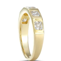 Radiant Diamond Band, 1 Carat Total Weight, 14K Yellow Gold