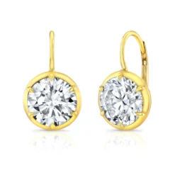 Rahaminov Bezel Set Diamond Drop Earrings, 18K Yellow Gold