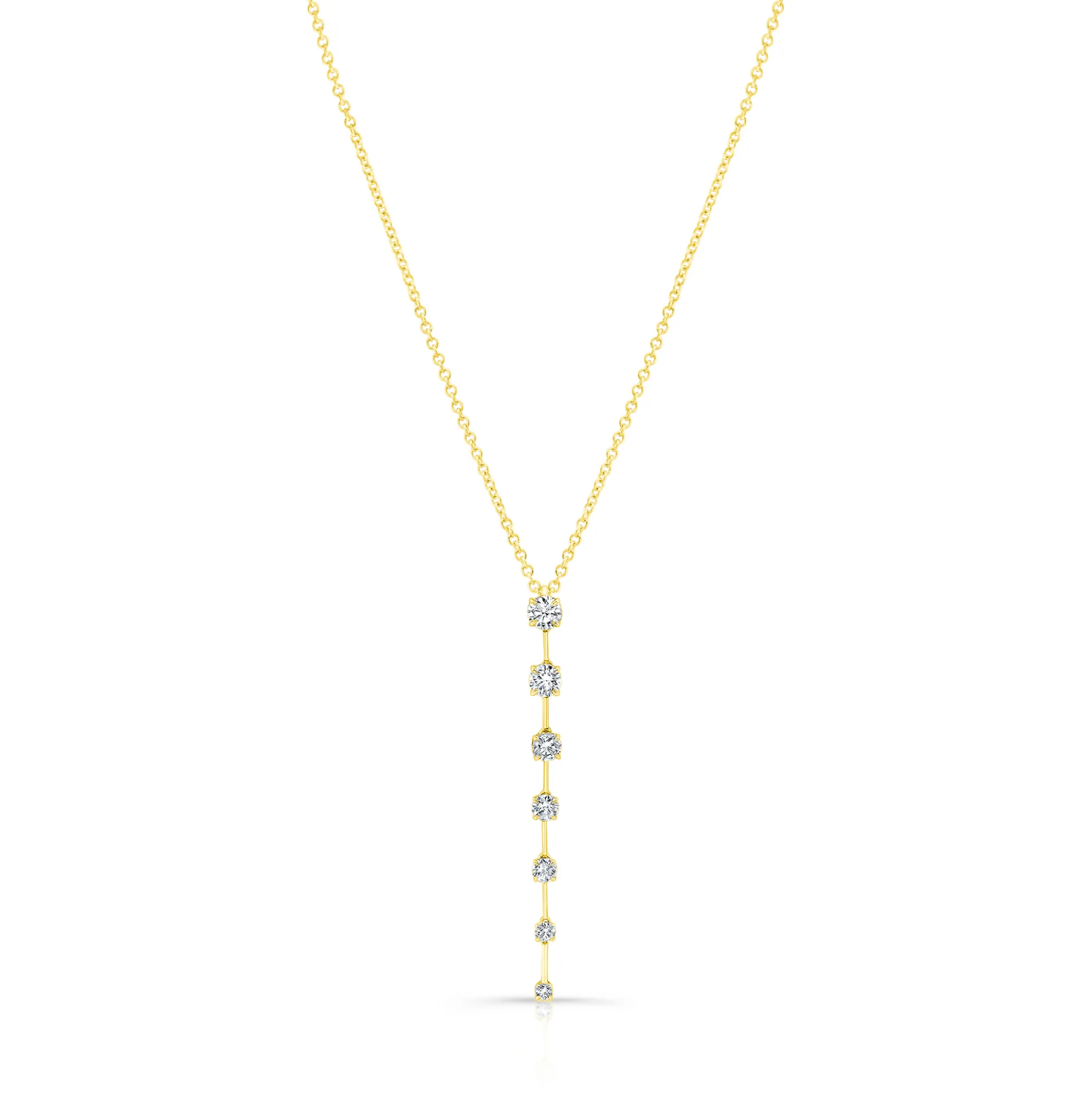 Rahaminov Diamond Drop Bar Pendant Necklace, 18K Yellow Gold
