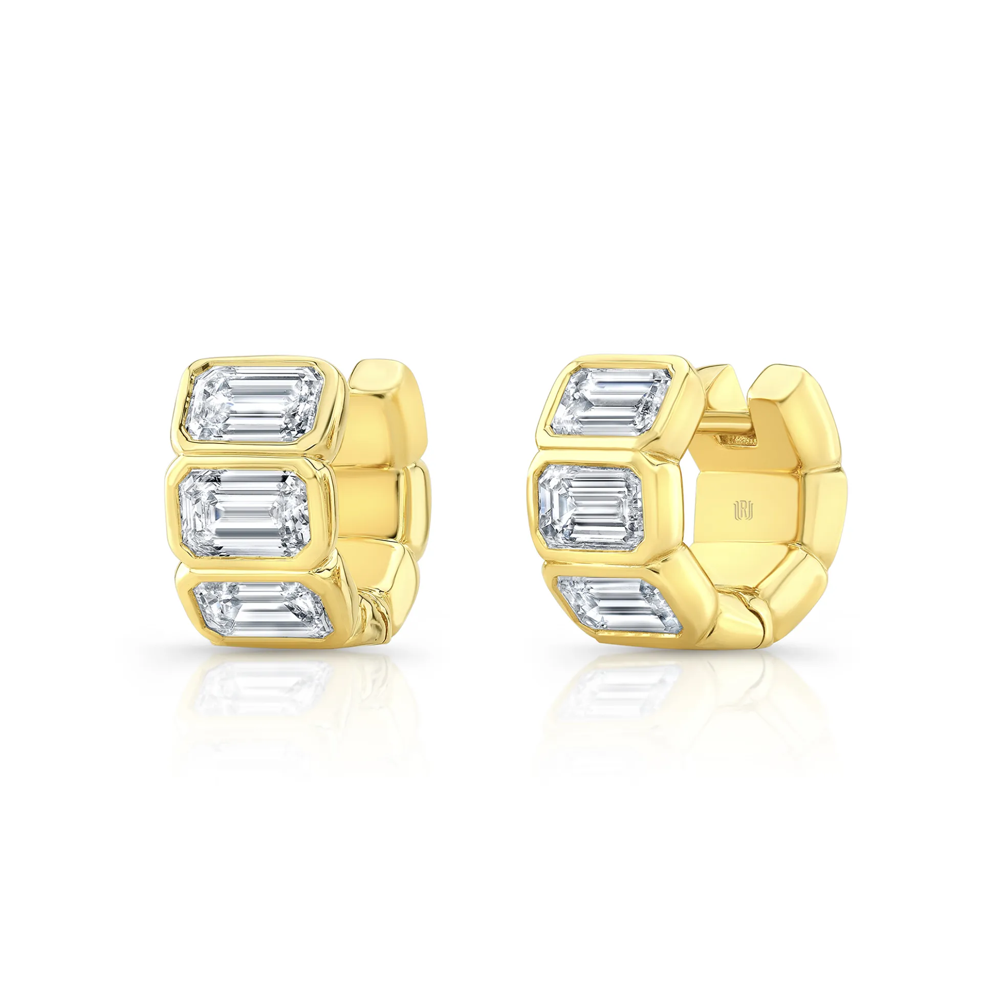 Rahaminov Diamond Huggie Earrings, 18K Yellow Gold