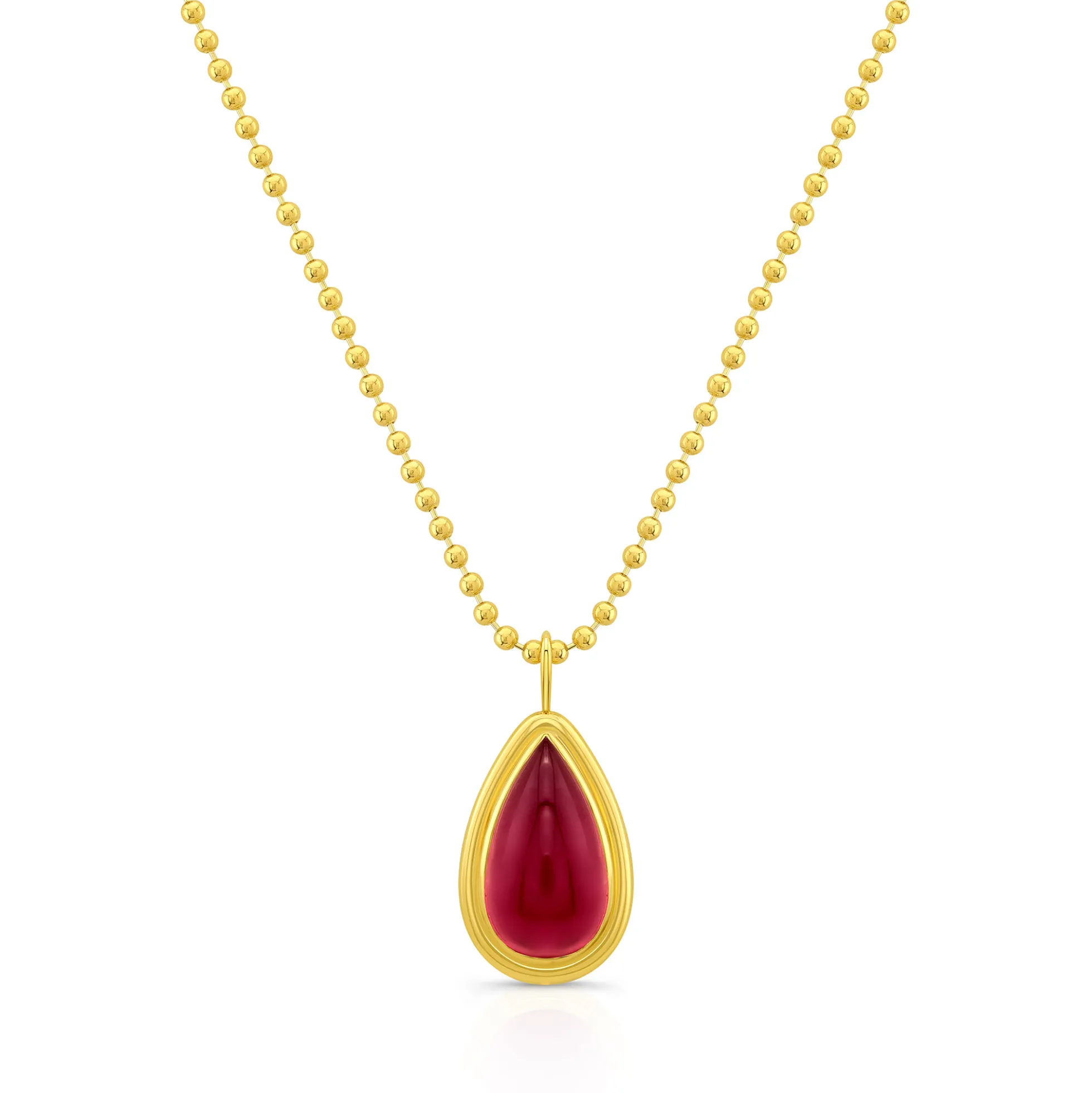 Rahaminov Pear Shaped Pink Tourmaline Pendant, 18K Yellow Gold
