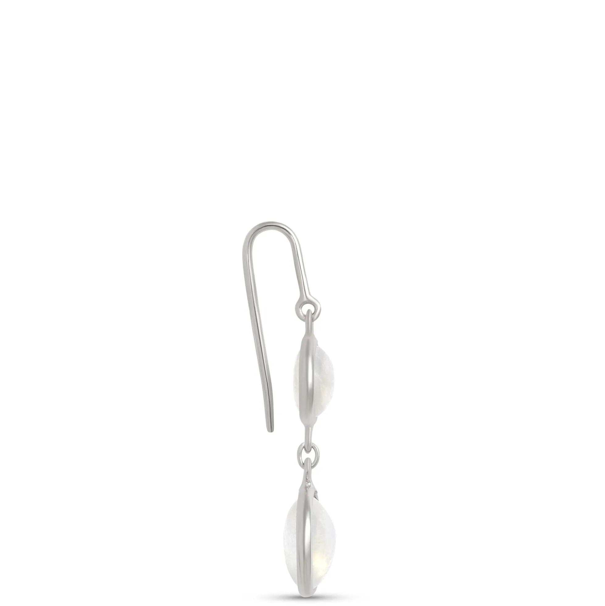 Rainbow Moonstone Drop Earrings, Sterling Silver