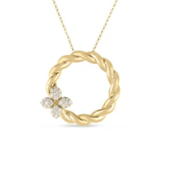 Robert Coin 18k Yellow Gold Love In Verona Diamond Twist Necklace