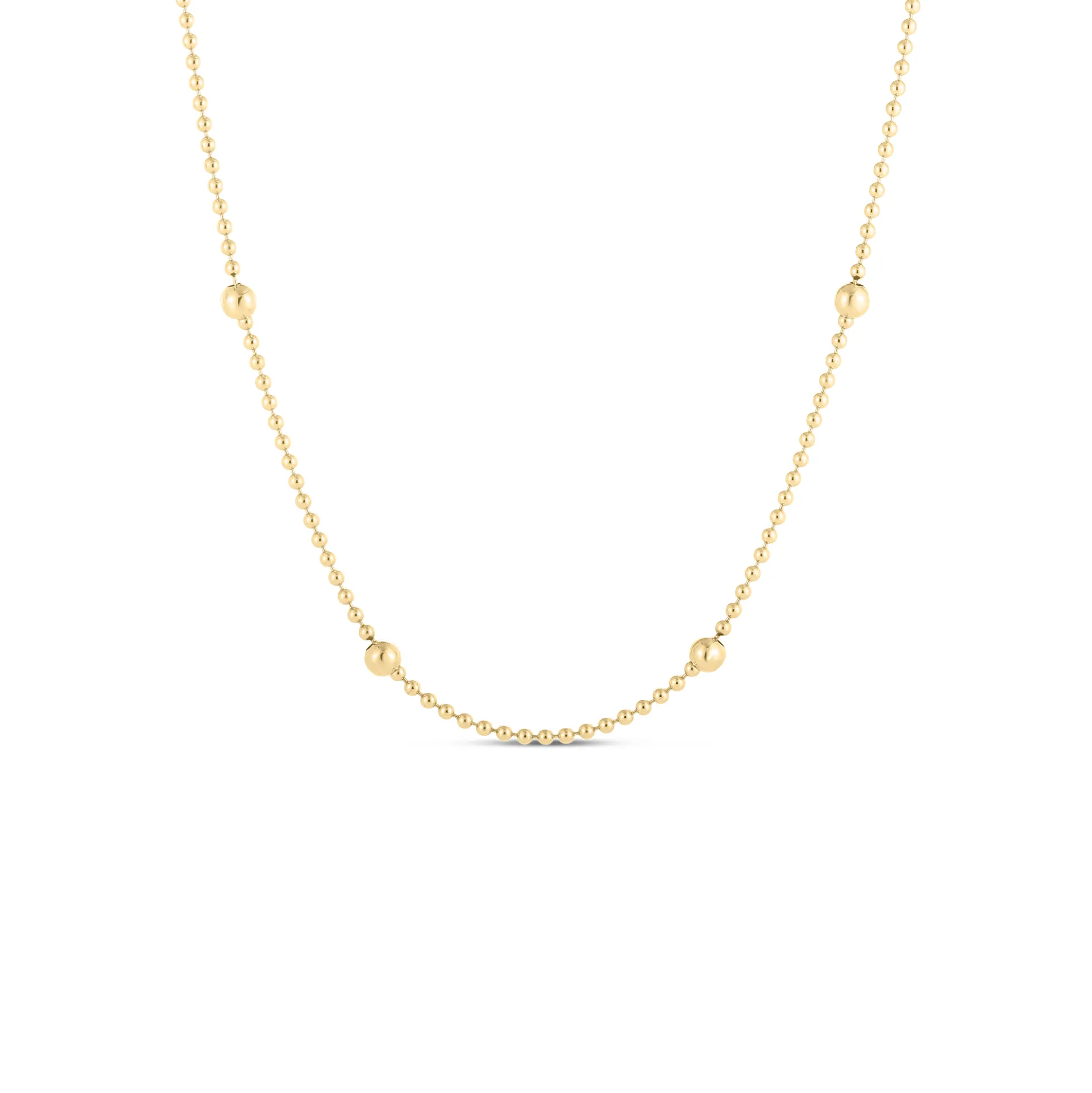Roberto Coin Beaded Chain Yellow Gold Chain, 18 Inch