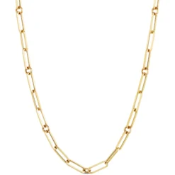Roberto Coin Designer Gold Fine Paperclip Chain Necklace 18K