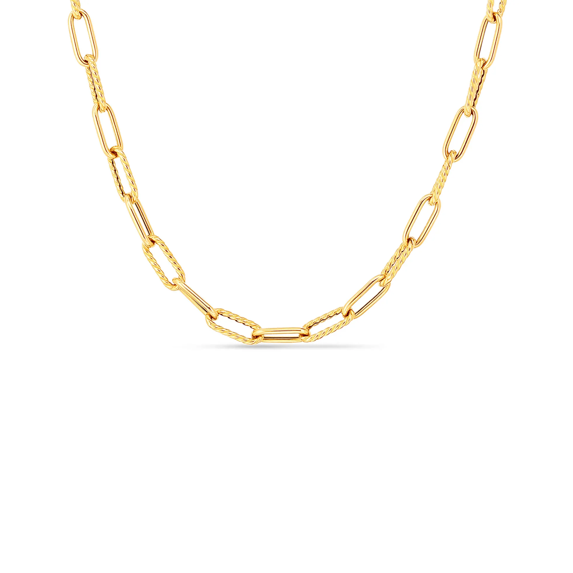 Roberto Coin Designer Gold Fine Paperclip Chain Necklace 18K