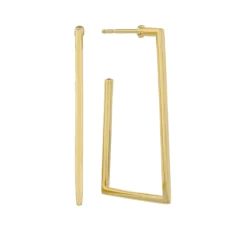 Roberto Coin Designer Gold Small Square Hoop Earrings 18K Yellow Gold.