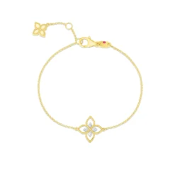 Roberto Coin 18K Gold Principessa Small Diamond Flower Bracelet