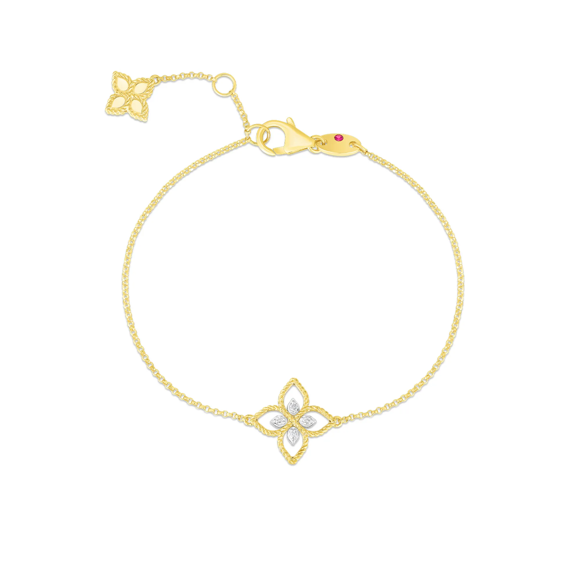 Roberto Coin 18K Gold Principessa Small Diamond Flower Bracelet