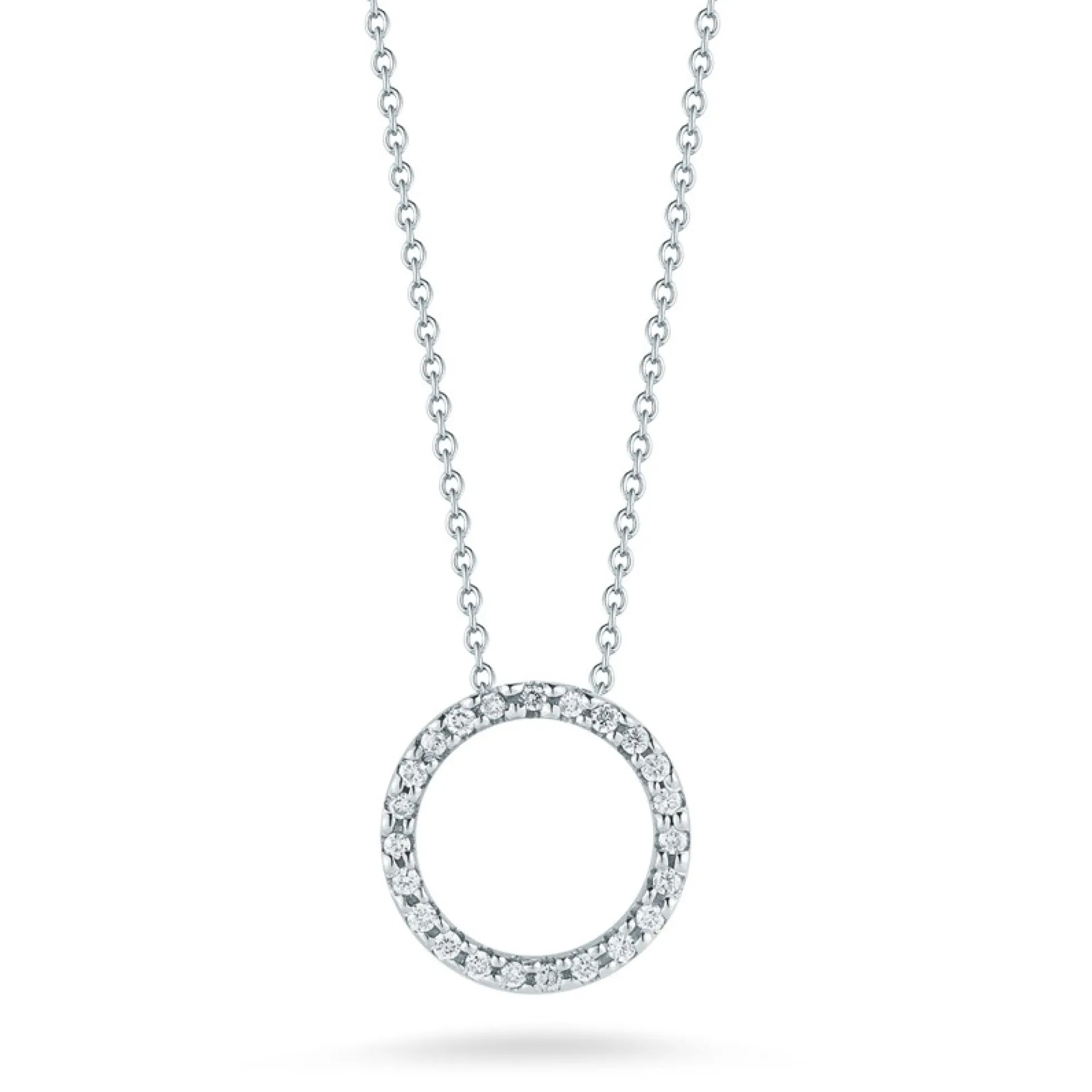 Roberto Coin 18k Gold Tiny Treasures Small Diamond Circle Necklace