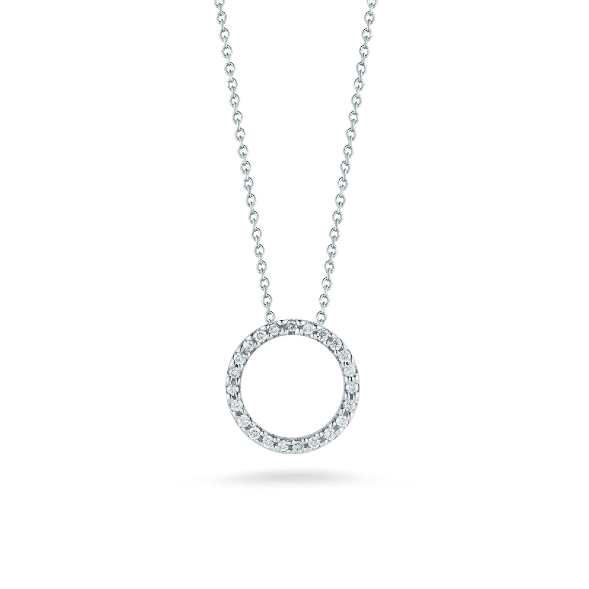Roberto Coin 18k Gold Tiny Treasures Small Diamond Circle Necklace