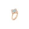 Roberto Coin 18K Rose Gold Venetian Princess Carnival Pave Diamond And Blue Topaz Small Flower Ring