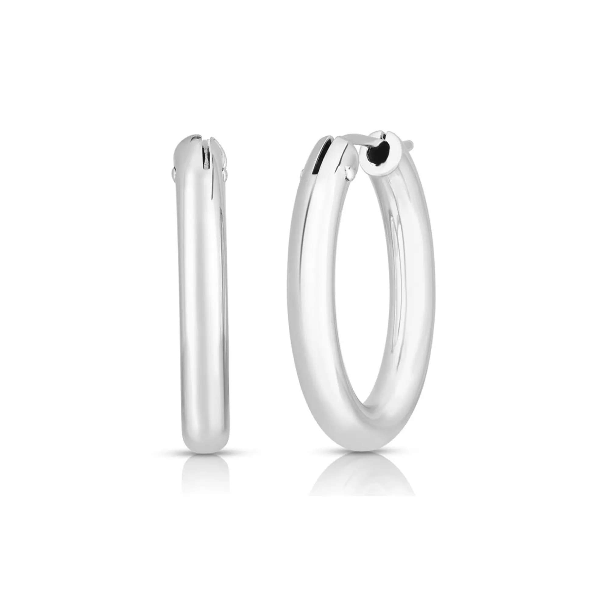Roberto Coin 18k White Designer Gold Large Oval The Perfect Hoop® Earrings