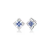 Roberto Coin 18k White Gold Diamond Princess Luce Flower Stud Earrings