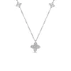 Roberto Coin 18k White Gold Love In Verona Diamond And Polished Flower Station Necklace