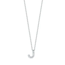 Roberto Coin 18k White Gold Tiny Treasures Diamond Love Letter “J” Necklace