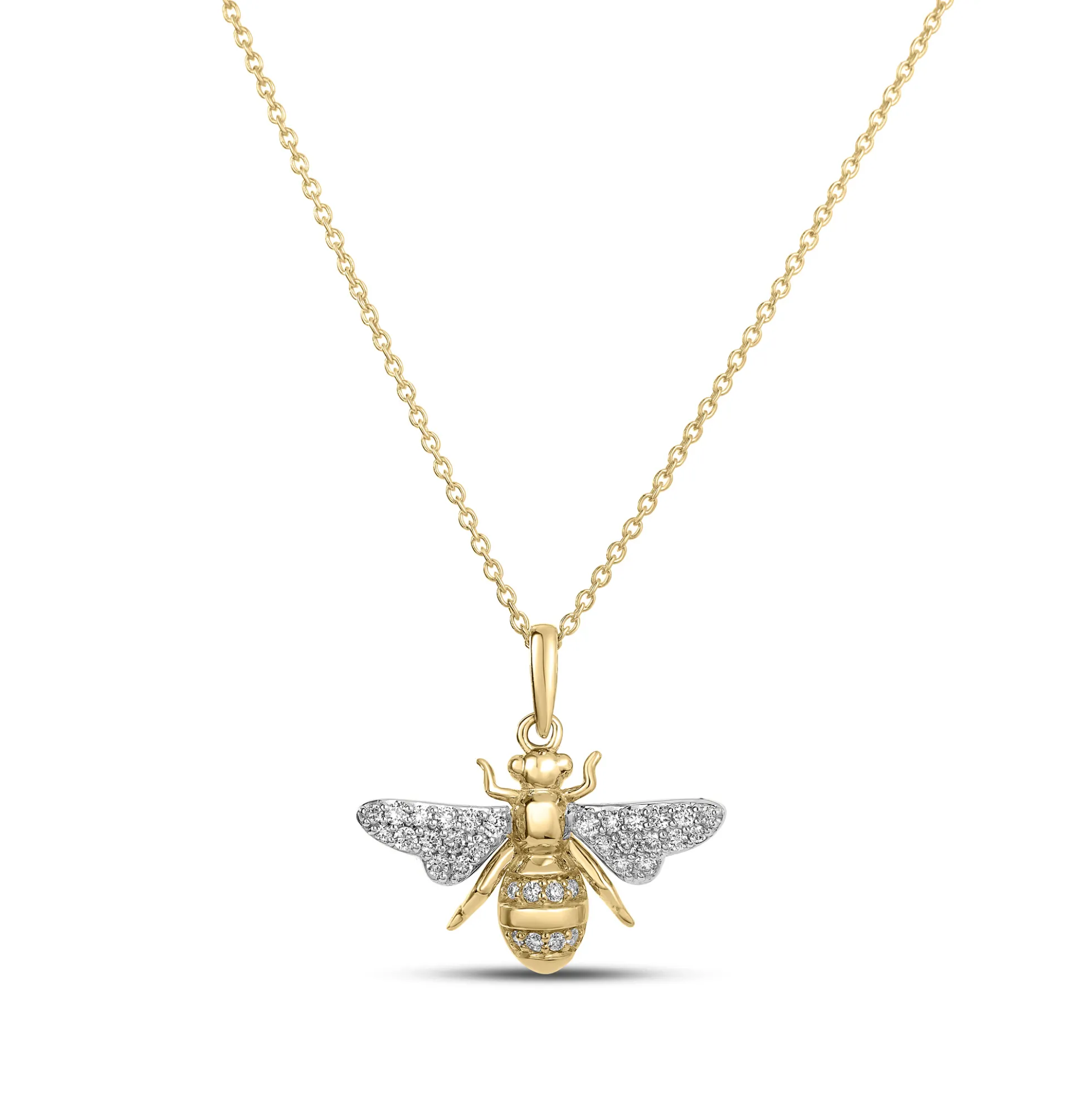 Roberto Coin 18K Yellow and White Gold Tiny Treasures Diamond Bumblebee Necklace