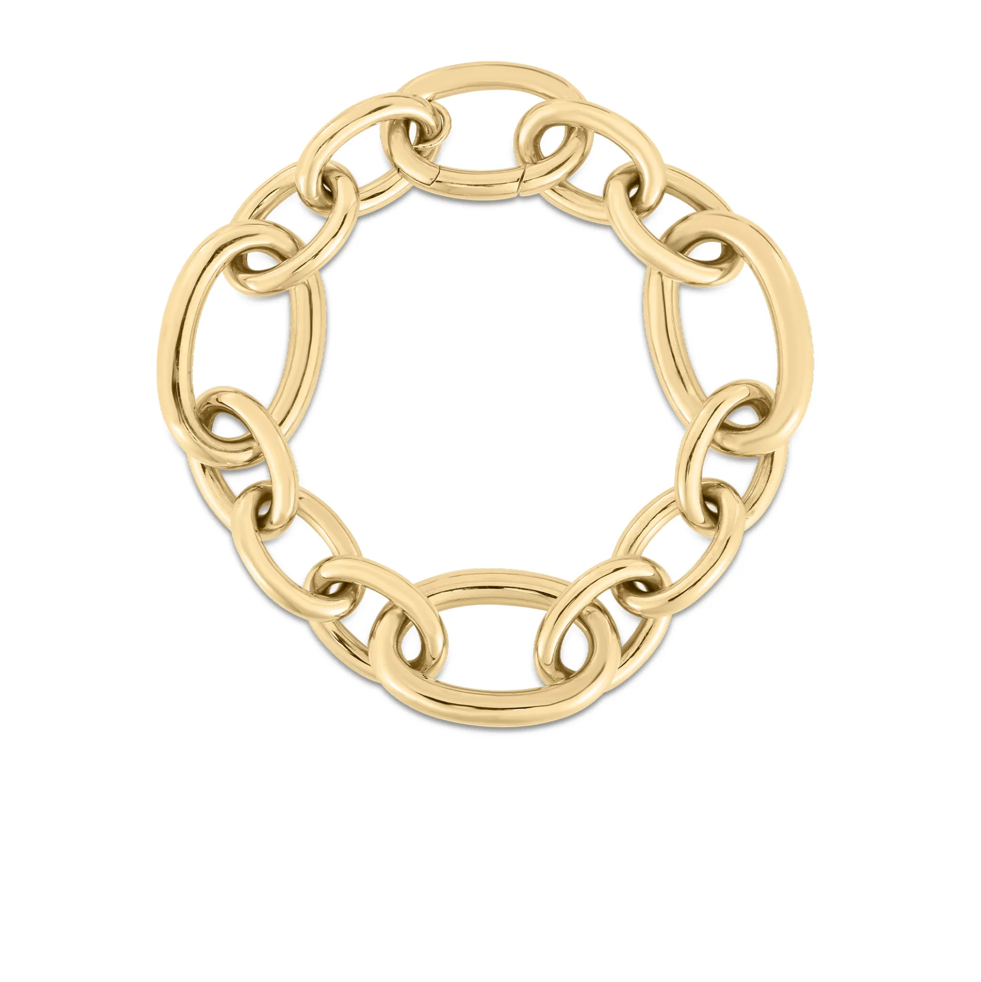 Roberto Coin 18k Yellow Designer Gold Alternating Oval and Round Link Bracelet