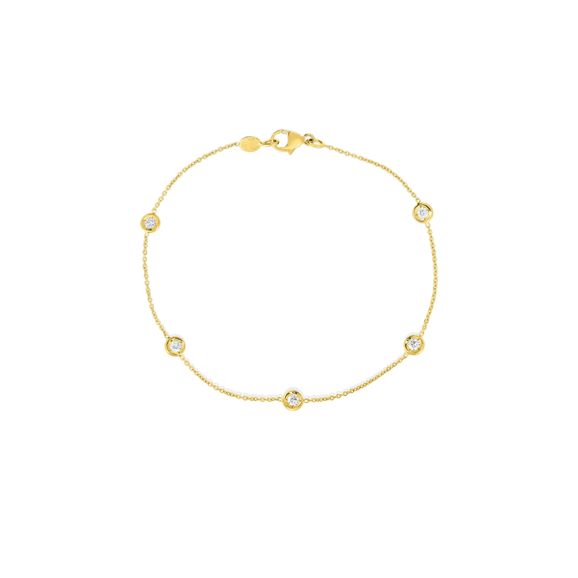 Roberto Coin 18K Yellow Gold Diamonds By The Inch Five Station Bracelet