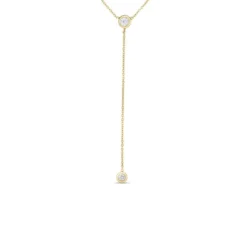Roberto Coin 18K Yellow Gold Diamonds By The Inch Dangle Bezel Necklace
