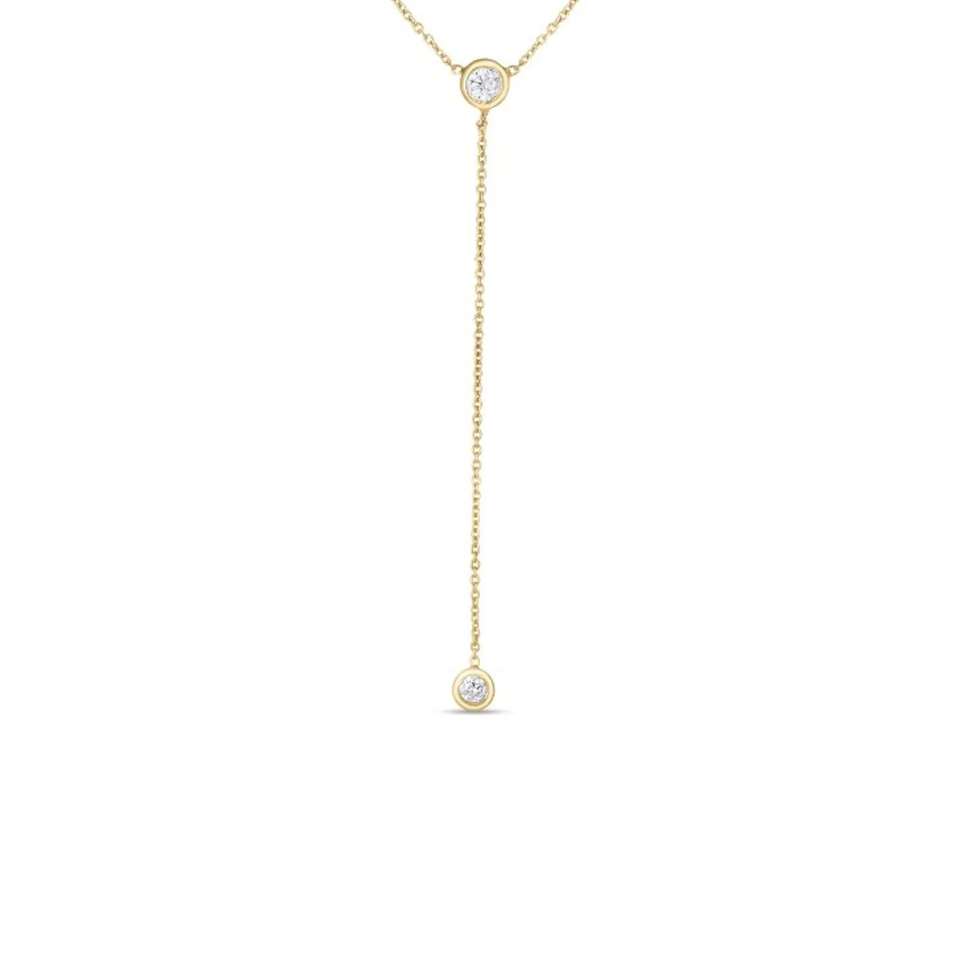 Roberto Coin 18K Yellow Gold Diamonds By The Inch Dangle Bezel Necklace