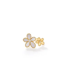 Roberto Coin 18K Yellow Gold Jasmine Diamond And Mother Of Pearl Double Flower Ring