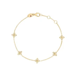 Roberto Coin 18K Yellow Gold Love In Verona Five Station Flower Bracelet