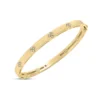 Roberto Coin 18K Yellow Gold Love In Verona Narrow Width Diamond Accent & Satin Finish Bangle