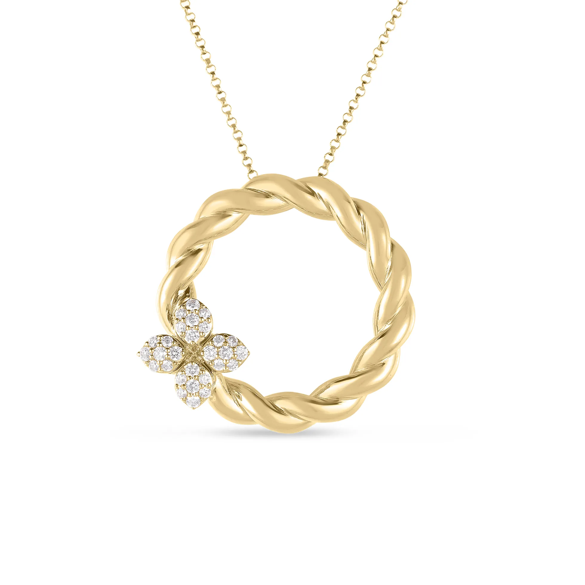 Roberto Coin 18K Yellow Gold Love In Verona Diamond Twist Necklace