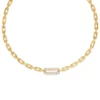 Roberto Coin 18K Yellow Gold Navarra Single Large Pave Diamond Link Necklace