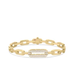 Roberto Coin 18k Yellow Gold Navarra Single Large Pave Diamond Link Bracelet