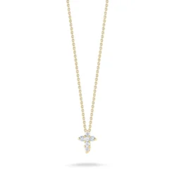 Roberto Coin 18K Yellow Gold Tiny Treasures Diamond Baby Cross Necklace