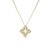 Roberto Coin 18K Yellow Gold Ventian Princess Pave Diamond Small Flower Necklace