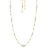 Roberto Coin 18K Yellow/White Gold Diamond By The Inch 7 Station Dog Bone Necklace