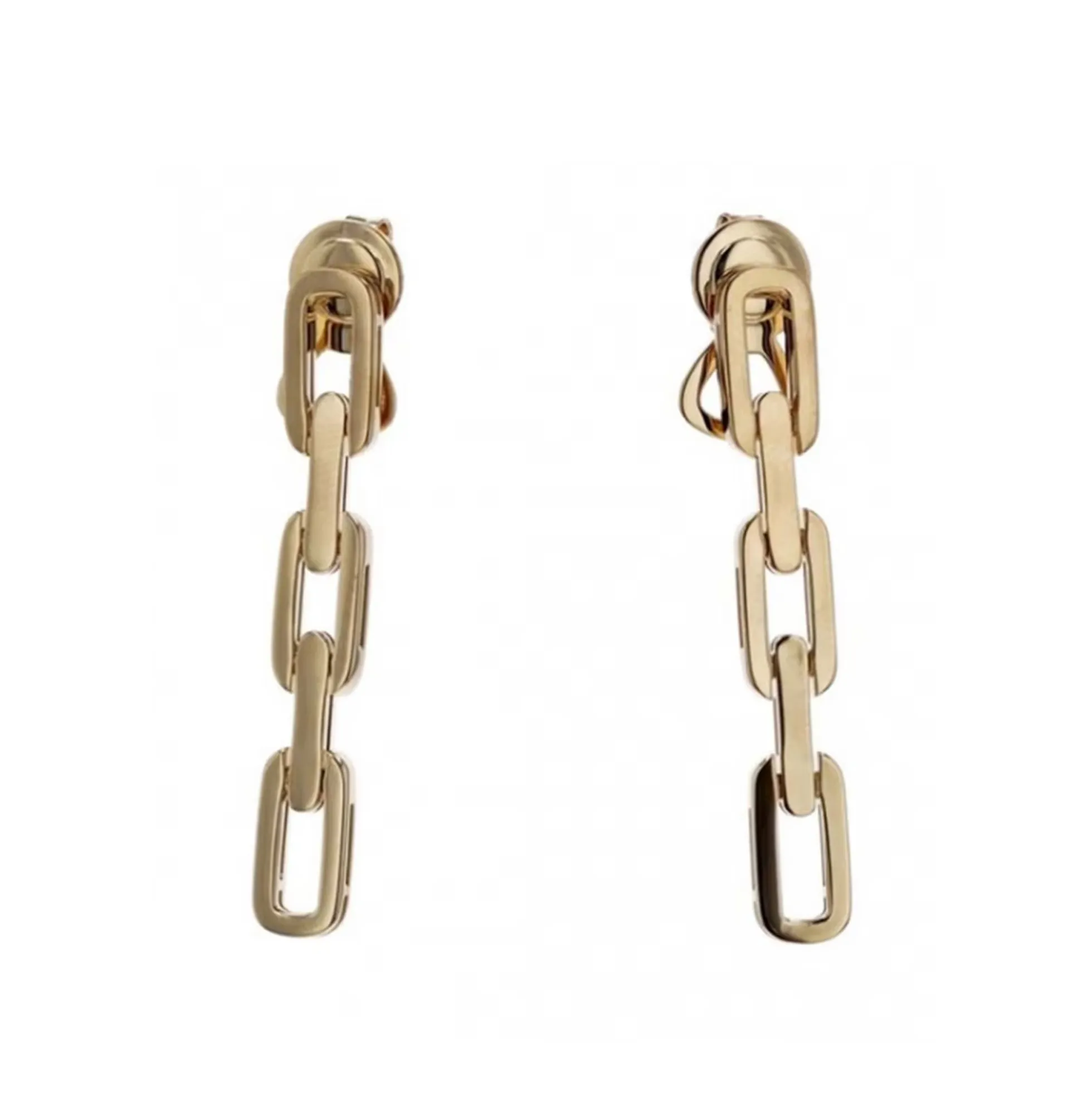 Roberto Coin 3 Link Navarra Drop Earrings 18K Yellow Gold,
