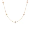 Roberto Coin Love By The Inch 5 Station Flower Necklace, 18K Rose Gold
