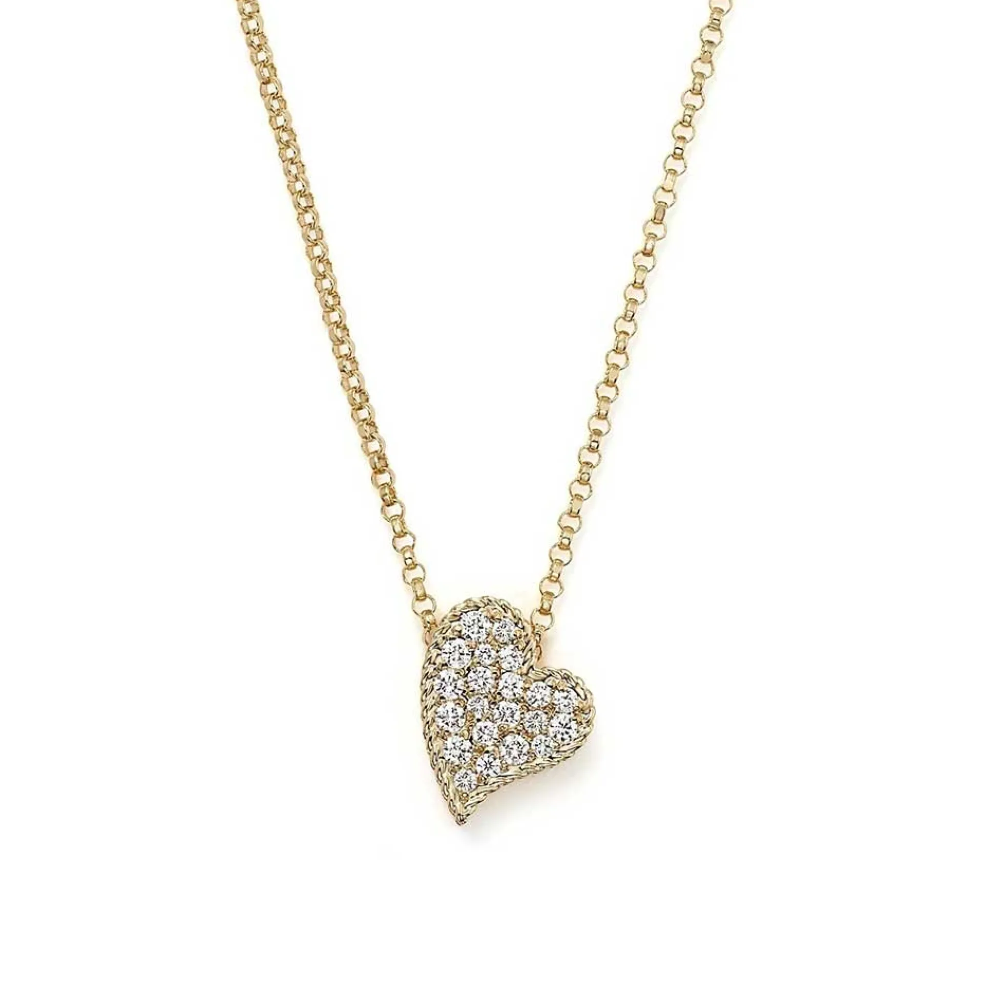 Roberto Coin Princess Diamond Heart Necklace 18K