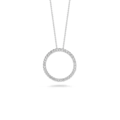 Roberto Coin Tiny Treasures Diamond Circle Necklace 18K