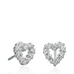 Roberto Coin Tiny Treasures Diamond Heart Stud Earrings 18K
