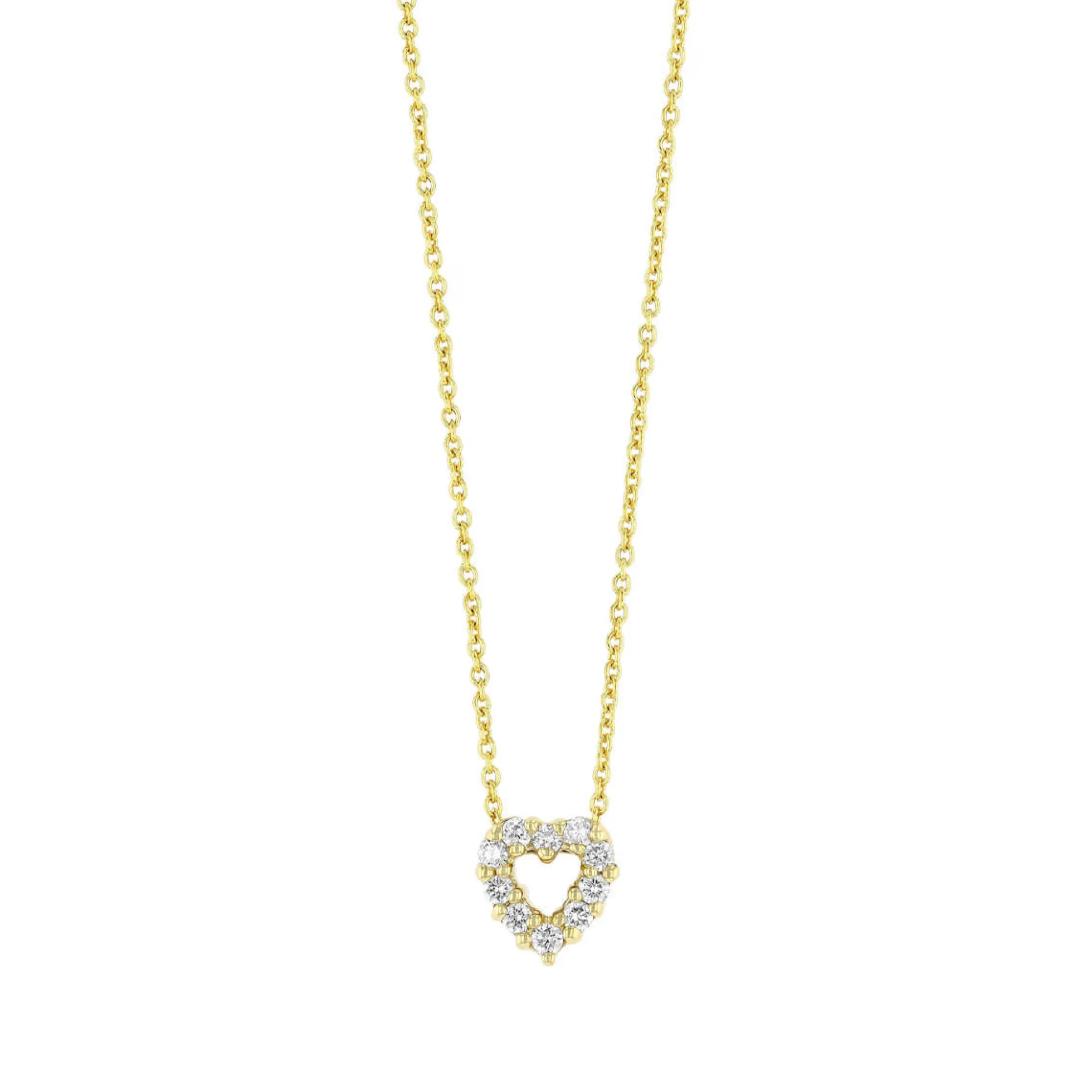 Roberto Coin Tiny Treasures Diamond Heart Necklace 18K