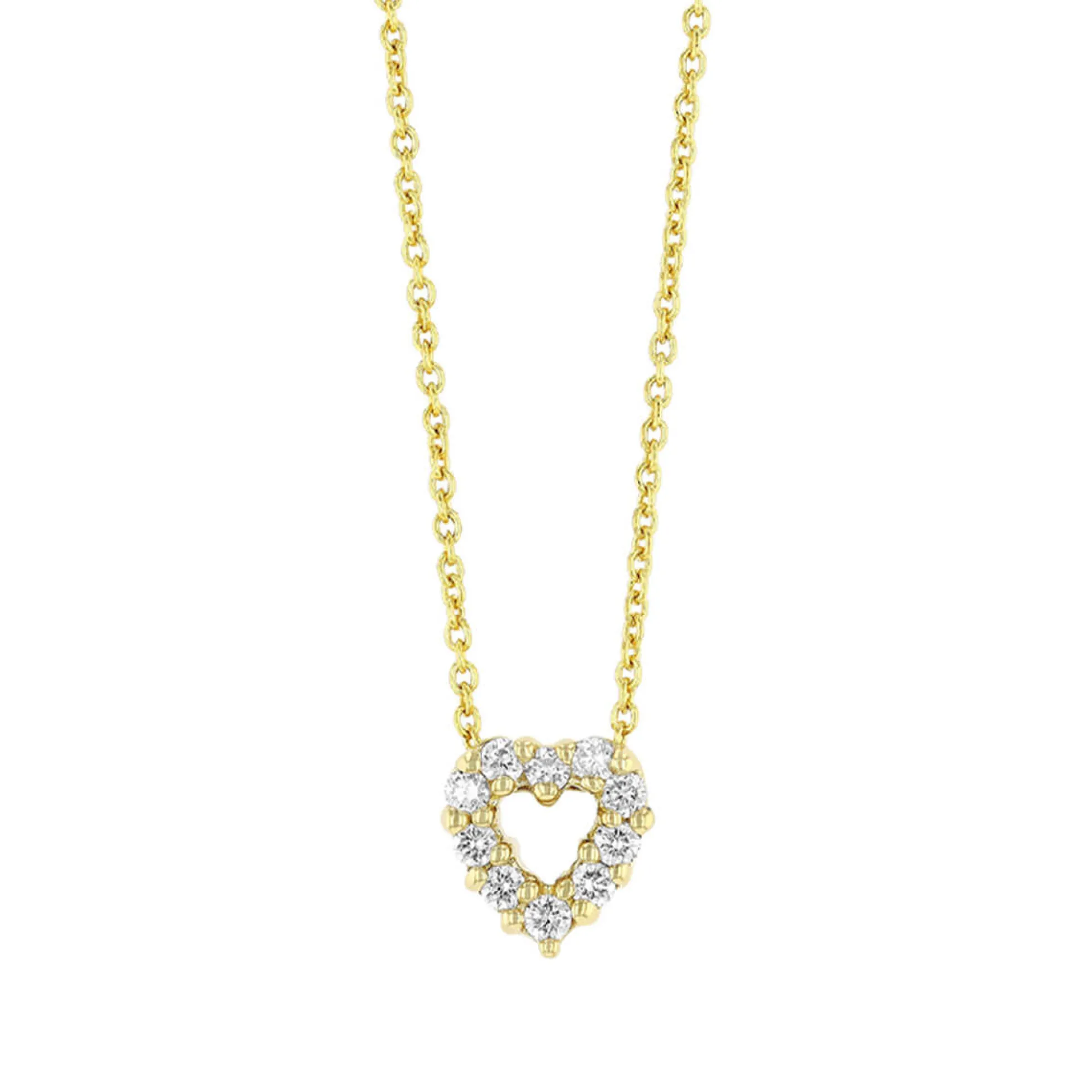 Roberto Coin Tiny Treasures Diamond Heart Necklace 18K