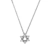 Roberto Coin Tiny Treasures Diamond Star Of David Necklace 18K White Gold