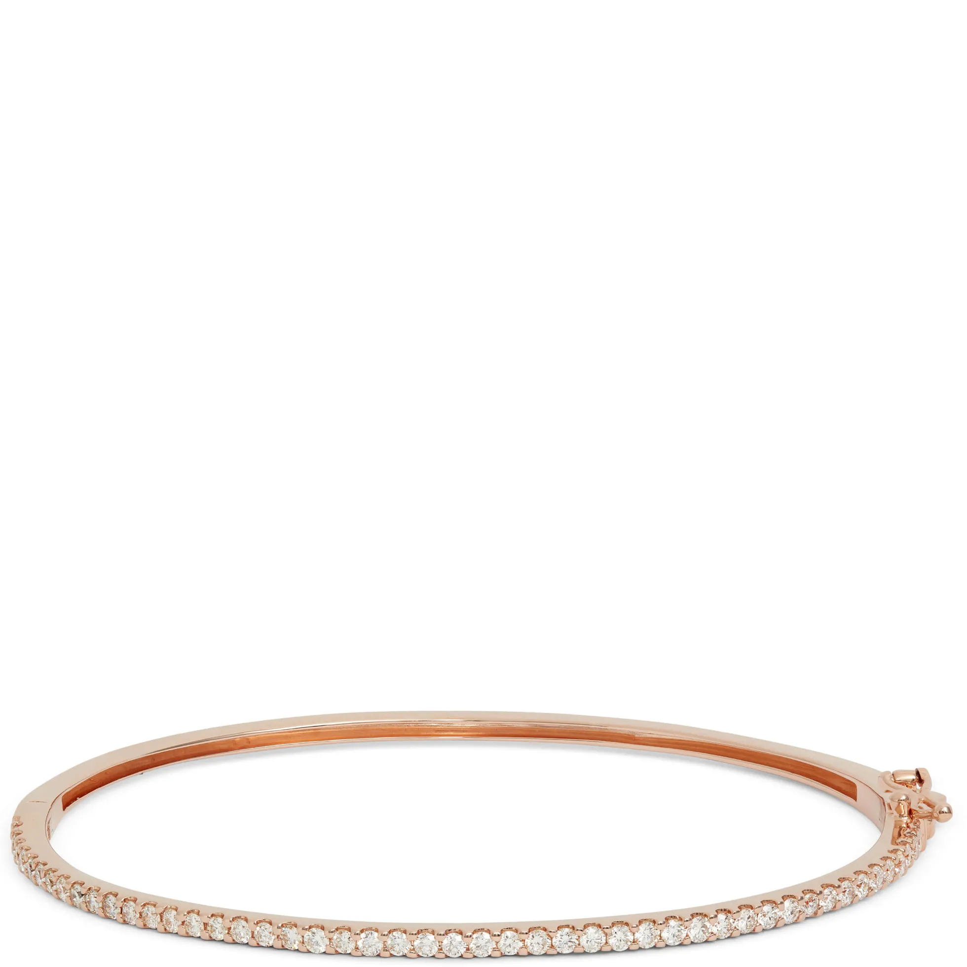 Rose Gold Diamond Bangle Bracelet 14K