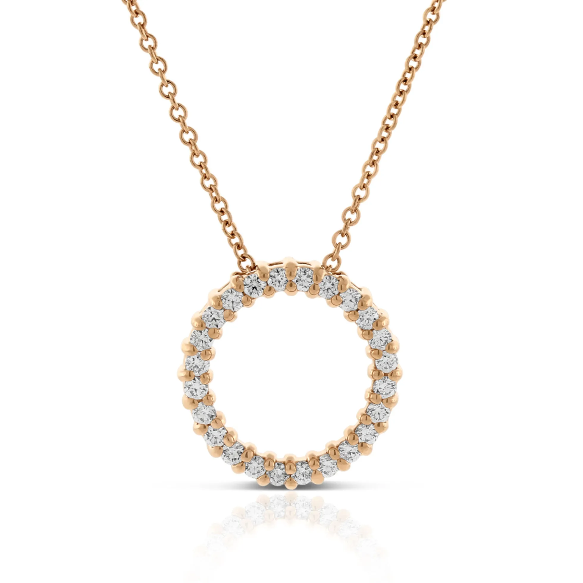 Rose Gold Diamond Circle Pendant 14K, 1/4 ctw.
