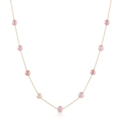 Rose Gold Freshwater Cultured Pearl Necklace 14K